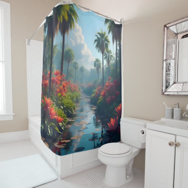 Cortina De Ducha Florida everglades húmedo y hermoso (In situ)