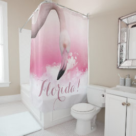 Cortina De Ducha Florida Pink Flamingo