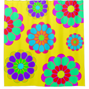 Cortina De Ducha Flower Flower Power Bloom I II III + tu idea