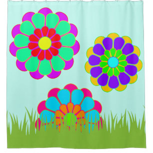 Cortina De Ducha Flower Flower Power Bloom I II III + tu idea