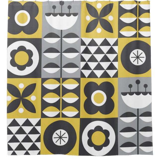 Cortina De Ducha Flower seamless pattern design. Scandinavian style (Anverso)