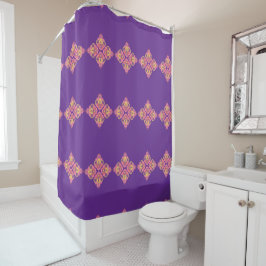 Cortina De Ducha Flowers on Purple Shower Curtain