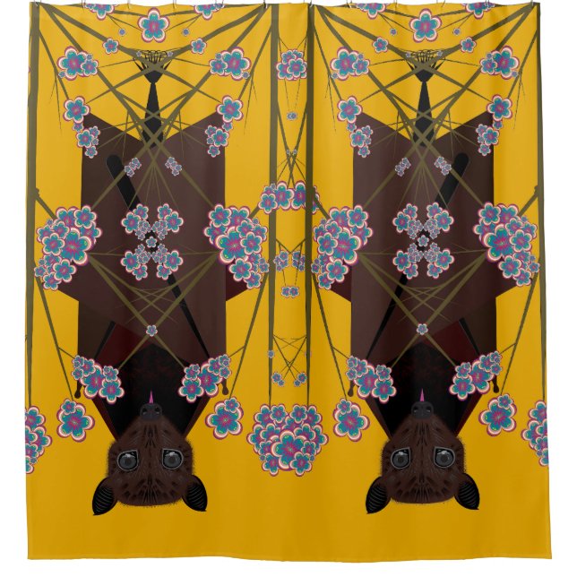 Cortina De Ducha Flying Fox Mustard (Anverso)