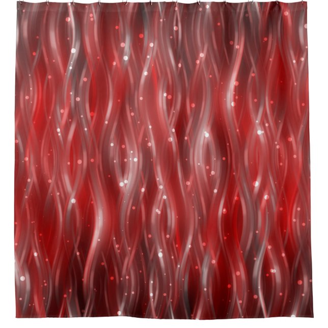 Cortina De Ducha fondo abstracto. fondo rojo con olas y (Anverso)
