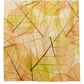 Cortina De Ducha Fondo amarillo y naranja de hojas otoñales - trans