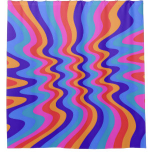 Cortina De Ducha Fondo de escritorio Hippie Trippy Retro de los año