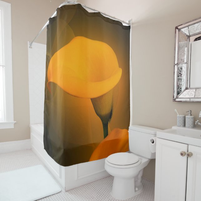 Cortina De Ducha Fondo De Masa Amarilla Calla Lily (In situ)