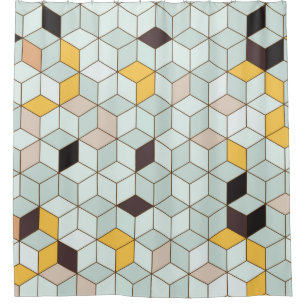 Cortina De Ducha Fondo de mosaico de época diseñado a partir de g