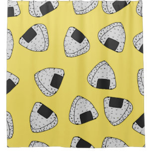 Cortina De Ducha Fondo de Onigiri (bola de arroz japonesa). Sin inc