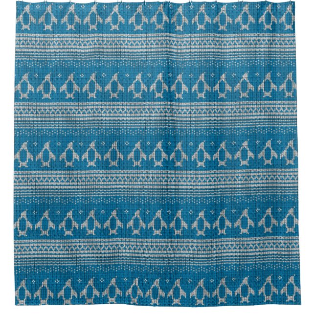 Cortina De Ducha Fondo hecho punto azul (Anverso)