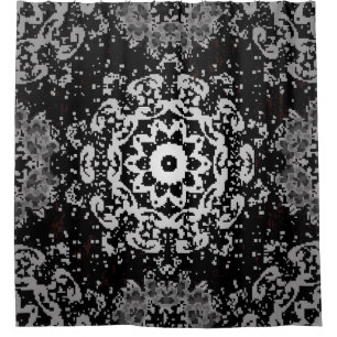 Cortina De Ducha Fondo marrón. Fondo de doodle en blanco vintage