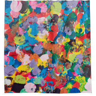 Cortina De Ducha fondo multicolor teñido con pincel