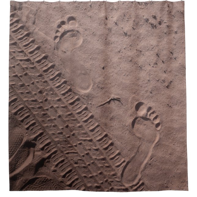 Cortina De Ducha Foot prints in the sand (Anverso)
