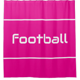 Cortina De Ducha FOOTBALL Modern White Text Stripes On Bright Pink