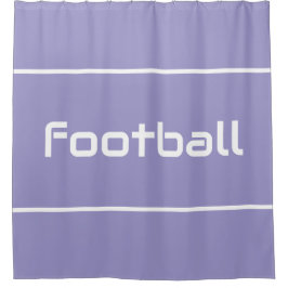 Cortina De Ducha FOOTBALL Modern White Text Stripes On Light Purple