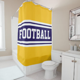 Cortina De Ducha FOOTBALL Naranja blanco azul brillante bandas de C