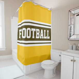 Cortina De Ducha FOOTBALL rayas de Carreras marrón Naranja amarilla