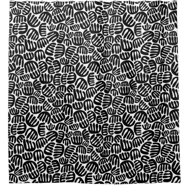 Cortina De Ducha Formas abstractas 301122 - Negro sobre blanco (Anverso)