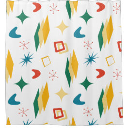 Cortina De Ducha Formas Modernas De Mediano Siglo Atómico Retro