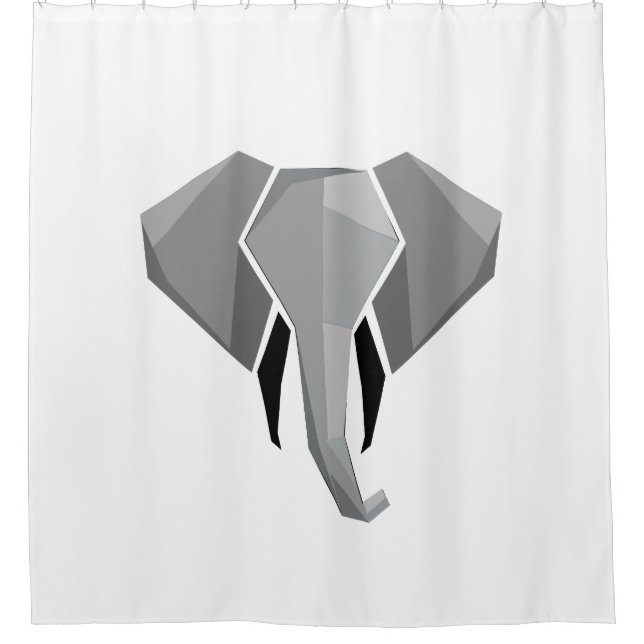 Cortina De Ducha Formas simples Geometría Cabeza elefante (Anverso)