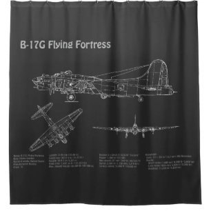Cortina De Ducha Fortaleza voladora B-17 - Planes de diseño aéreo P