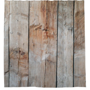 Cortina De Ducha Foto de primer plano del panel de madera