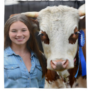 Cortina De Ducha Foto de vaca de exposición de ganado personalizada