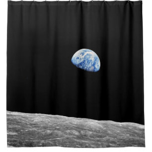 Cortina De Ducha Foto del Apolo 8 de la NASA de la Tierra elevándos