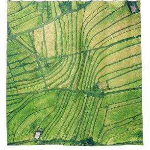 Cortina De Ducha Fotografía aérea del campo de arroz