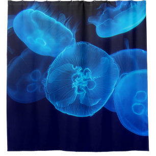 CORTINA DE DUCHA FOTOGRAFÍA CERRADA DE SWARM OF JELLYFISH