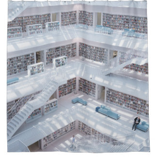 CORTINA DE DUCHA FOTOGRAFÍA DE ALTO AUMENTO DE LA BIBLIOTECA