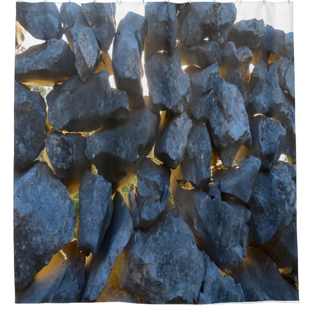 Cortina De Ducha Fotografía rusa en pared de piedra croata (Anverso)