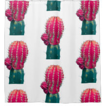 Cortina de ducha fotográfica Cactus rosa