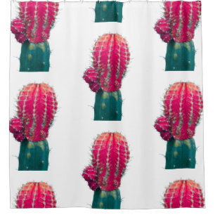 Cortina de ducha fotográfica Cactus rosa