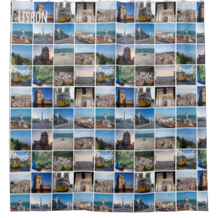 Cortina De Ducha Fotos de Lisboa mosaico, Portugal