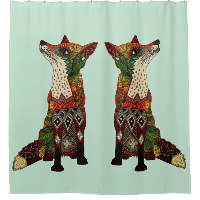 Cortina De Ducha Fox love mint (Anverso)