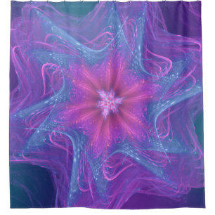 Cortina de ducha Fractal Delicada Paleta cian