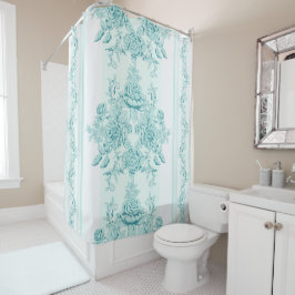 Cortina De Ducha Francés,Vintage,shabby chic,patrón,victoriano,turq