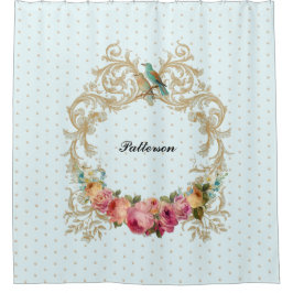 Cortina de ducha francesa antigua elegante del