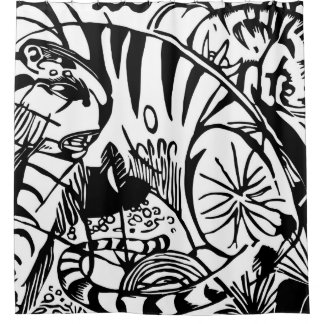 Cortina De Ducha Franz Marc - Tigre negro y blanco - Arte abstracto