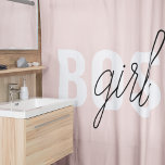 Cortina De Ducha Frase del jefe del Chica rosado Pastel moderno<br><div class="desc">Frase del jefe del Chica rosado Pastel moderno</div>