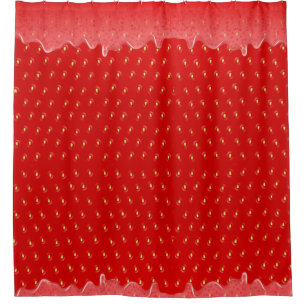 Cortina De Ducha Fresa Textura Fondo Liquido Fruta Jam
