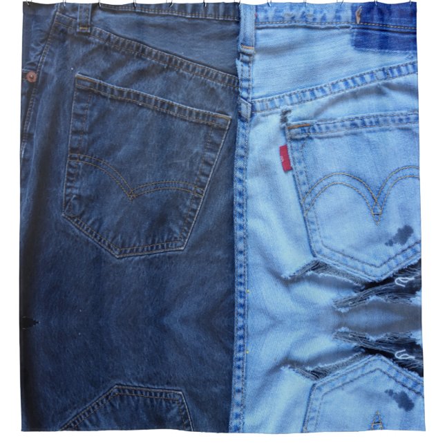 Cortina de ducha fresca de la textura del dril de (Anverso)