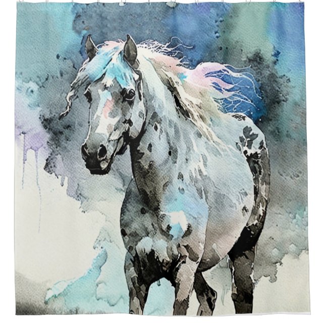 Cortina De Ducha Frisky Appaloosa Mare Watercolour (Anverso)