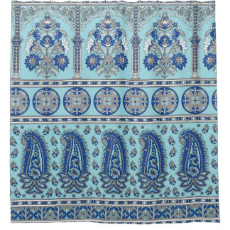 Cortina De Ducha Frontera Paisley Asiática: Diseño Tradicional.