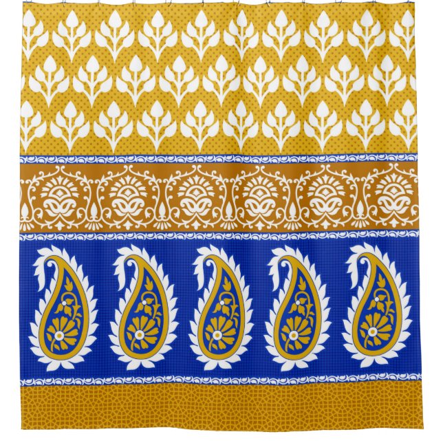 Cortina De Ducha Frontera paisley india tradicional sin igual (Anverso)