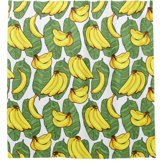 Cortina De Ducha Fruta bananera deja patrón tropical (Anverso)