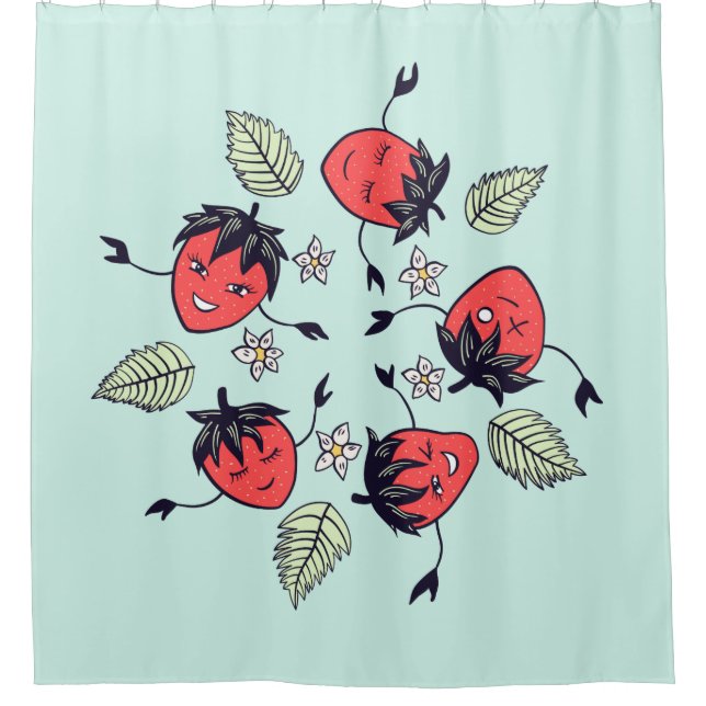 Cortina De Ducha Fruta de Kawaii (Anverso)