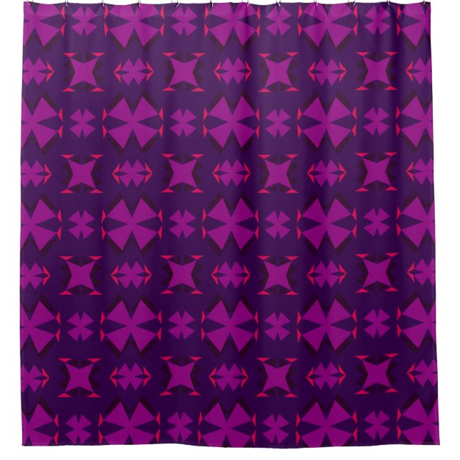 Cortina De Ducha Fuchsia Geotech: A Vibrant Abstract Geometric Text (Anverso)