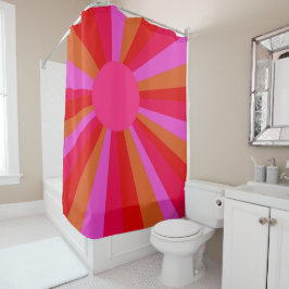 Cortina De Ducha Fuchsia Sunrise Sunburst Minimalista Resumen